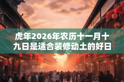 虎年2026年农历十一月十九日是适合装修动土的好日子吗？