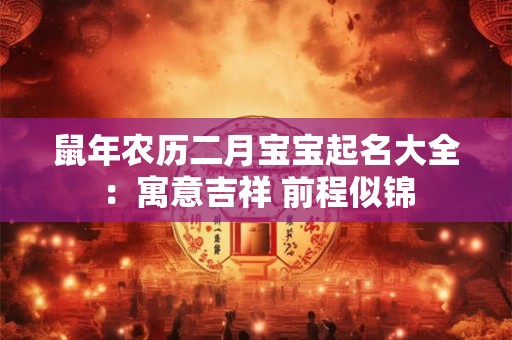 鼠年农历二月宝宝起名大全：寓意吉祥 前程似锦