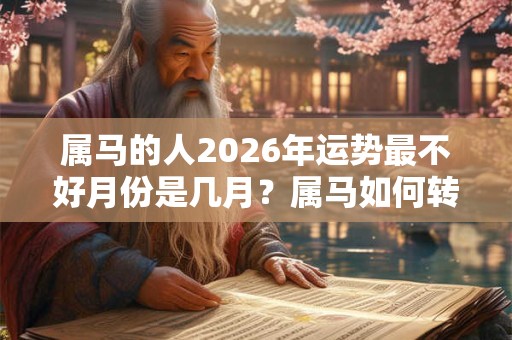 属马的人2026年运势最不好月份是几月？属马如何转运？