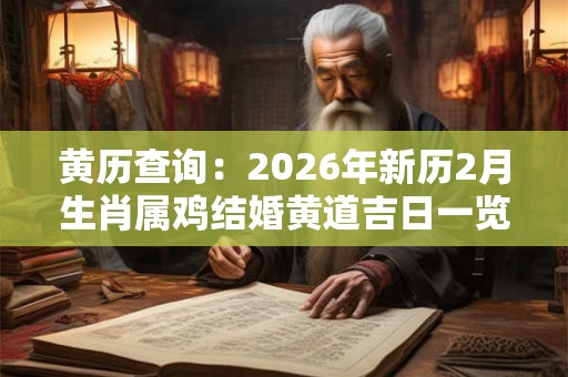 黄历查询：2026年新历2月生肖属鸡结婚黄道吉日一览表