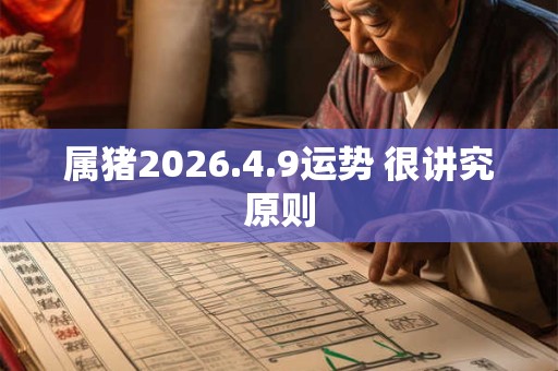属猪2026.4.9运势 很讲究原则