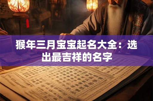 猴年三月宝宝起名大全：选出最吉祥的名字