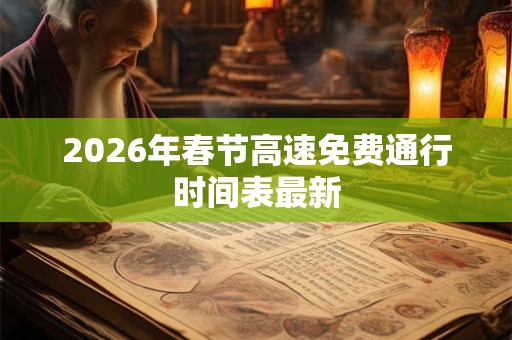 2026年春节高速免费通行时间表最新