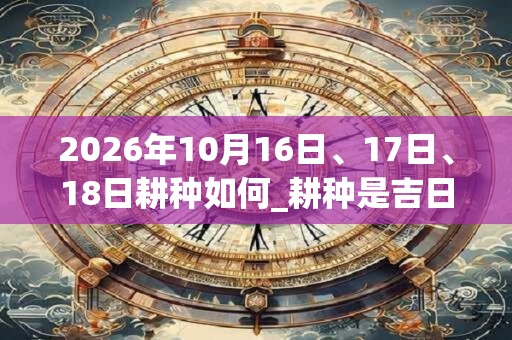 2026年10月16日、17日、18日耕种如何_耕种是吉日吗