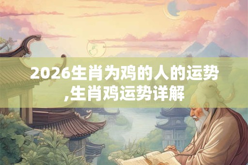 2026生肖为鸡的人的运势,生肖鸡运势详解 2026生肖为鸡的人的运势,生肖鸡运势详解