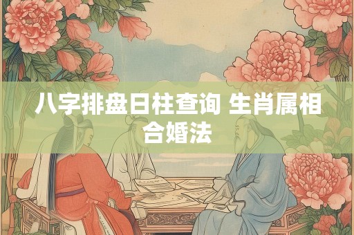 八字排盘日柱查询 生肖属相合婚法