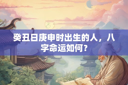 癸丑日庚申时出生的人，八字命运如何？