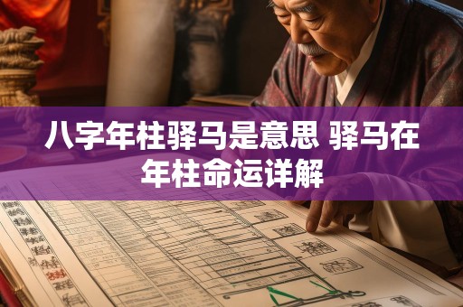 八字年柱驿马是意思 驿马在年柱命运详解
