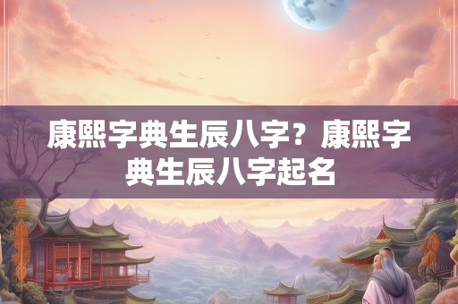 康熙字典生辰八字？康熙字典生辰八字起名