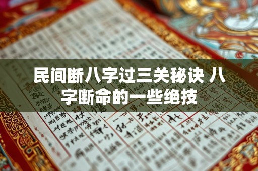 民间断八字过三关秘诀 八字断命的一些绝技