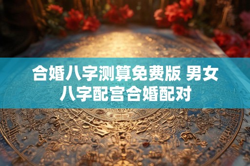 合婚八字测算免费版 男女八字配宫合婚配对