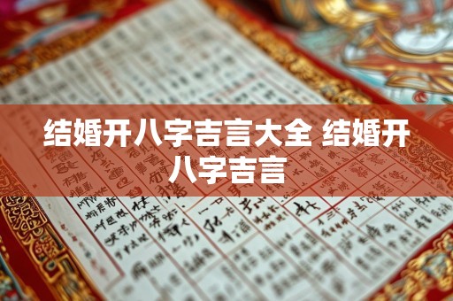 结婚开八字吉言大全 结婚开八字吉言