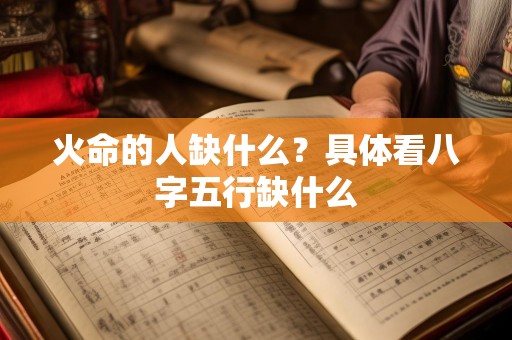 火命的人缺什么？具体看八字五行缺什么