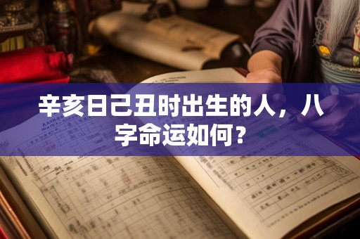 辛亥日己丑时出生的人，八字命运如何？