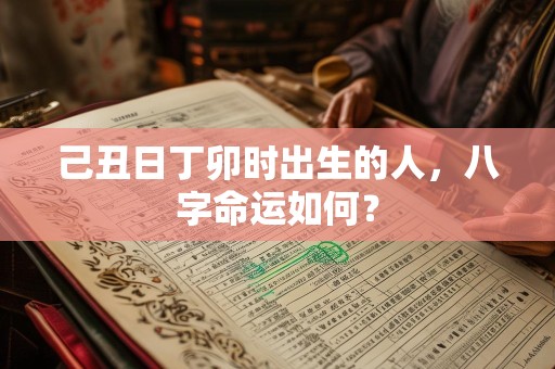 己丑日丁卯时出生的人，八字命运如何？
