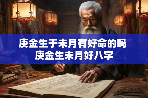 庚金生于未月有好命的吗 庚金生未月好八字