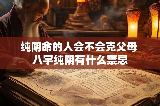 纯阴命的人会不会克父母 八字纯阴有什么禁忌
