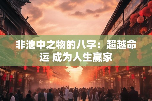 非池中之物的八字：超越命运 成为人生赢家