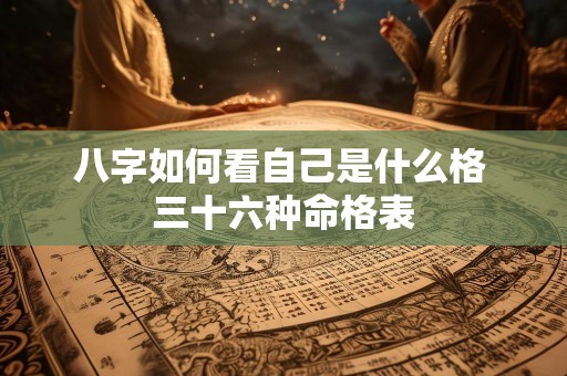 八字如何看自己是什么格 三十六种命格表