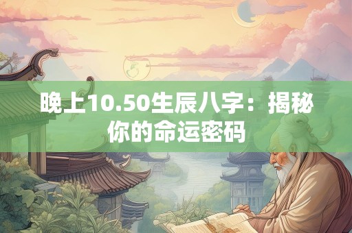 晚上10.50生辰八字：揭秘你的命运密码