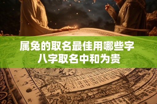 属兔的取名最佳用哪些字 八字取名中和为贵
