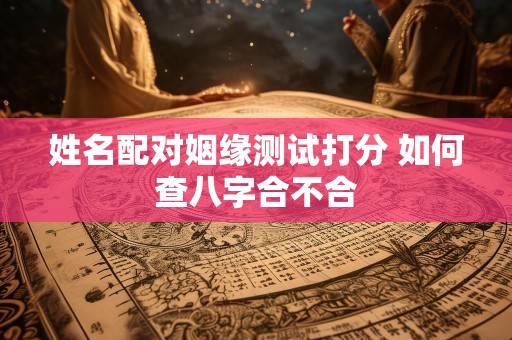 姓名配对姻缘测试打分 如何查八字合不合