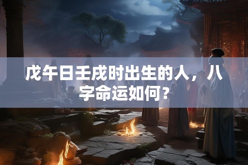 戊午日壬戌时出生的人，八字命运如何？