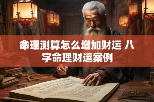 命理测算怎么增加财运 八字命理财运案例