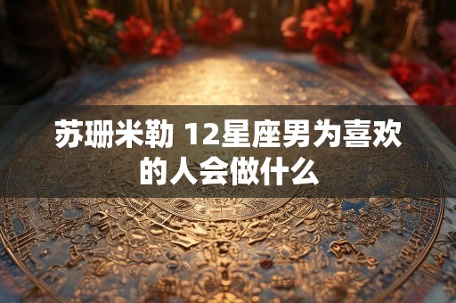 苏珊米勒 12星座男为喜欢的人会做什么