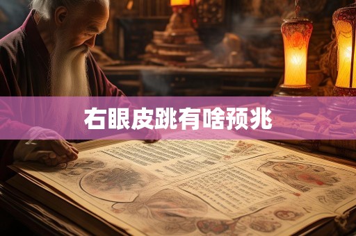 右眼皮跳有啥预兆
