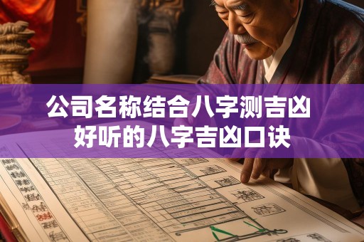公司名称结合八字测吉凶 好听的八字吉凶口诀