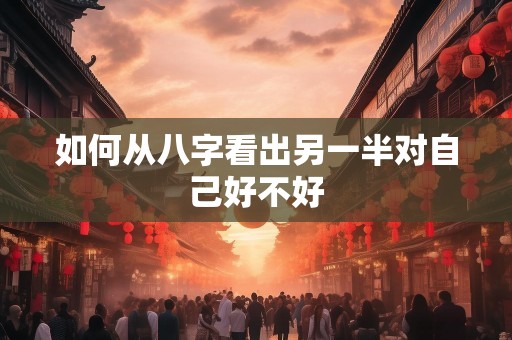如何从八字看出另一半对自己好不好