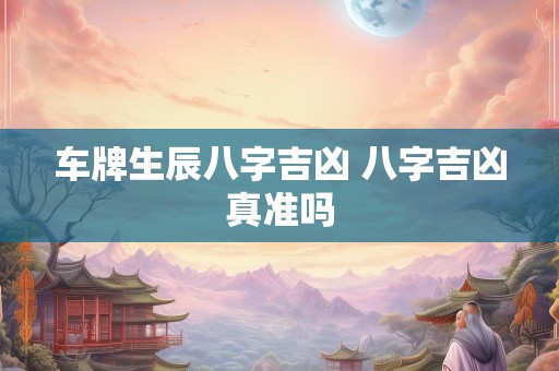 车牌生辰八字吉凶 八字吉凶真准吗