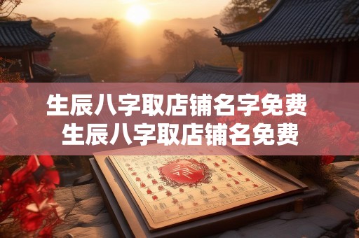 生辰八字取店铺名字免费 生辰八字取店铺名免费