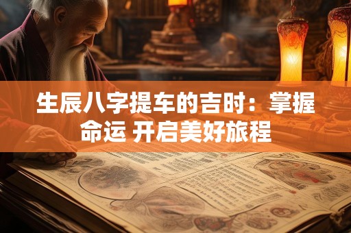 生辰八字提车的吉时：掌握命运 开启美好旅程
