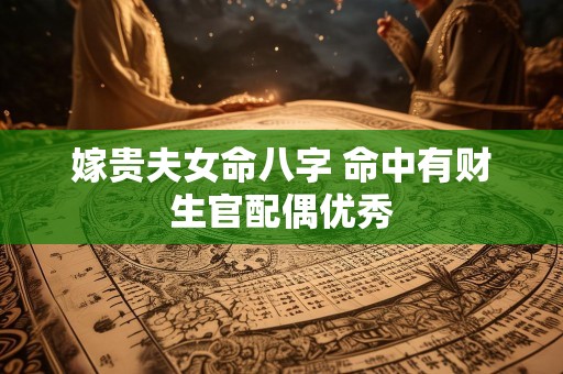 嫁贵夫女命八字 命中有财生官配偶优秀