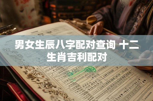 男女生辰八字配对查询 十二生肖吉利配对