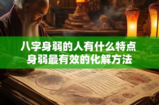 八字身弱的人有什么特点 身弱最有效的化解方法