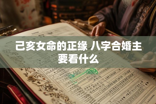 己亥女命的正缘 八字合婚主要看什么