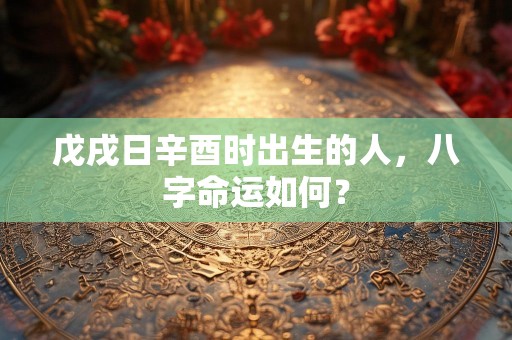 戊戌日辛酉时出生的人，八字命运如何？
