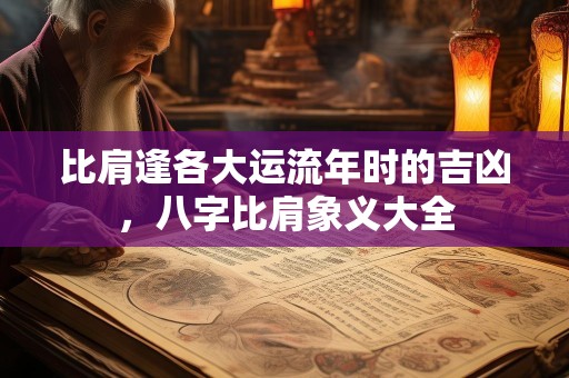 比肩逢各大运流年时的吉凶，八字比肩象义大全