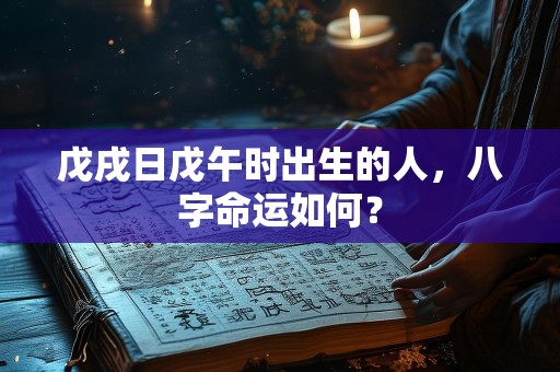 戊戌日戊午时出生的人，八字命运如何？
