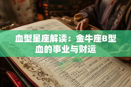 血型星座解读：金牛座B型血的事业与财运