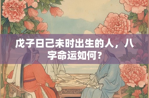 戊子日己未时出生的人，八字命运如何？