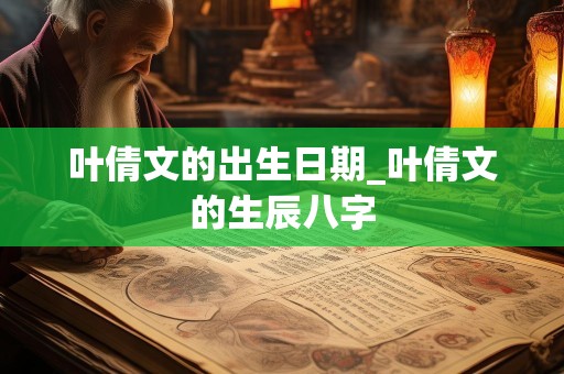 叶倩文的出生日期_叶倩文的生辰八字