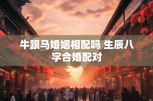 牛跟马婚姻相配吗 生辰八字合婚配对