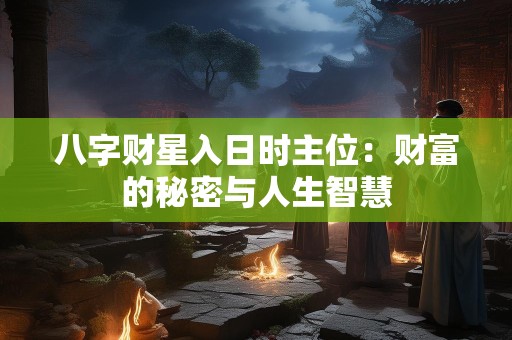 八字财星入日时主位：财富的秘密与人生智慧
