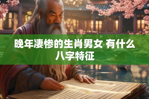 晚年凄惨的生肖男女 有什么八字特征