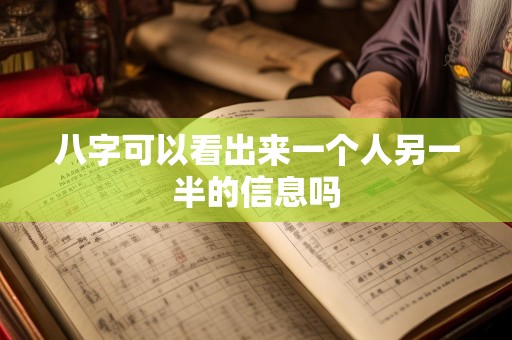 八字可以看出来一个人另一半的信息吗