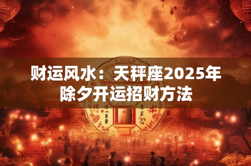 财运风水：天秤座2025年除夕开运招财方法